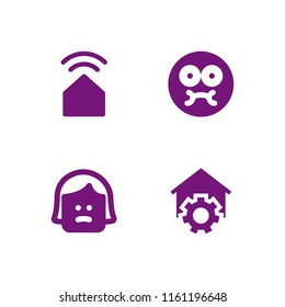 temperature icon. 4 temperature set with sick and smart home vector icons for web and mobile app