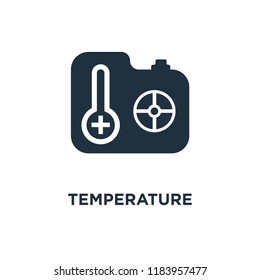 Temperature icon. Black filled vector illustration. Temperature symbol on white background. Can be used in web and mobile.