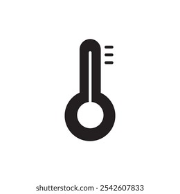 Ícone de temperatura sinal de vetor preto e branco