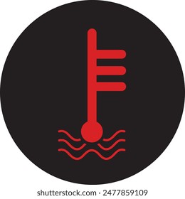 Temperature icon. Car dashboard sign. Flat vector illustration