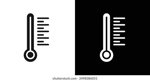 Conjunto de símbolos de línea plana de icono de temperatura.