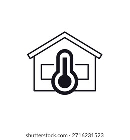ícone de temperatura com uma casa