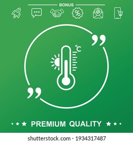Temperature icon isolated icon - With quote symbol.