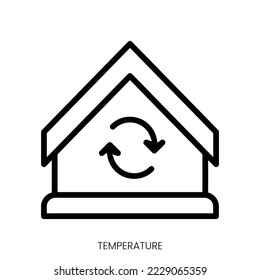 Temperatursymbol. Line Art Design einzeln auf weißem Hintergrund