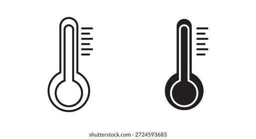 Ícone de temperatura com versões de linha e silhueta.
