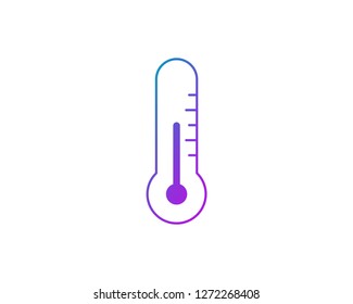 Temperature icon. Line thermometer symbol. Thermometer vector web icon isolated on white background, EPS 10, top view