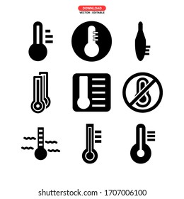 Temperatursymbol oder -logo einzeln auf Zeichen Vektorillustration - Kollektion hochwertiger, schwarzer Vektorsymbole
