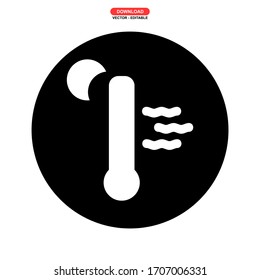Icono de temperatura o logotipo símbolo de signo aislado Ilustración vectorial - Iconos vectoriales de estilo negro de alta calidad
