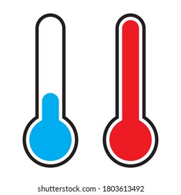 Icono de temperatura. Signo bajo y alto en la ilustración del vector de fondo blanco