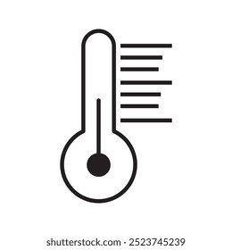 Icono de temperatura en color de fondo blanco editable
