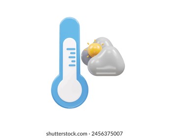 Temperature icon rendering 3d illustration element