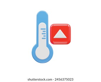 Temperature icon rendering 3d illustration element