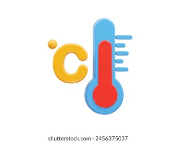 Icono de temperatura que representa el elemento de ilustración 3d
