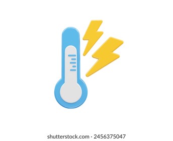 Temperature icon rendering 3d illustration element