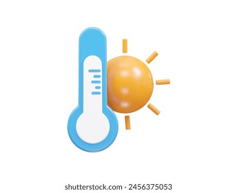 Temperature icon rendering 3d illustration element