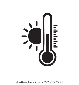 Ícone de temperatura representando o tempo quente