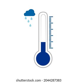 Temperature icon set in flat style. Thermometer symbol isolated. Vector illustration