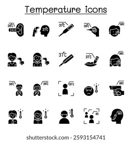 Temperature icon set in glyph style