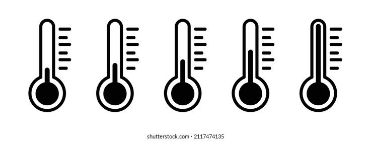 Juego de iconos de temperatura Símbolo de escala de temperatura