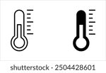 Temperature icon set. Thermometer showing the temperature symbol. Weather sign. vector illustration on white background