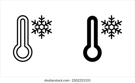 Temperature icon set. Thermometer showing the temperature symbol. Weather sign. vector illustration on white background