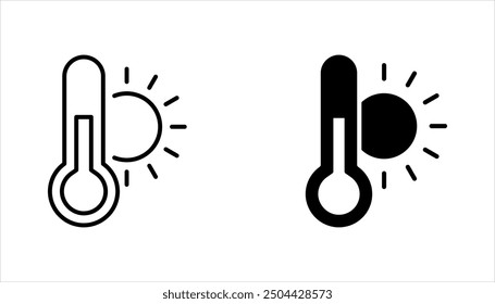 Conjunto de iconos de temperatura. Termómetro que muestra el símbolo de temperatura. Signo de Clima. Ilustración vectorial sobre fondo blanco