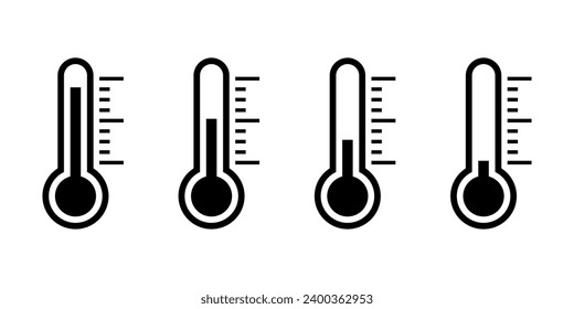 Temperature icon set. Thermometer symbol vector