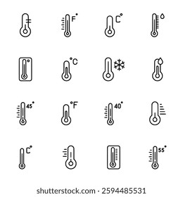 Temperature icon set vector illustration