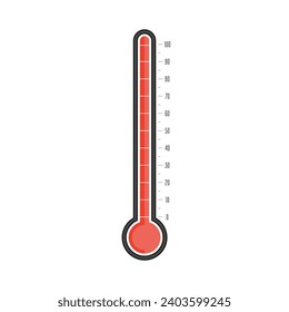 Temperature icon. Simple meteorology thermometers measuring heat and cold.
