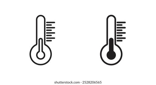 Icono de temperatura en estilo sólido y de carrera.