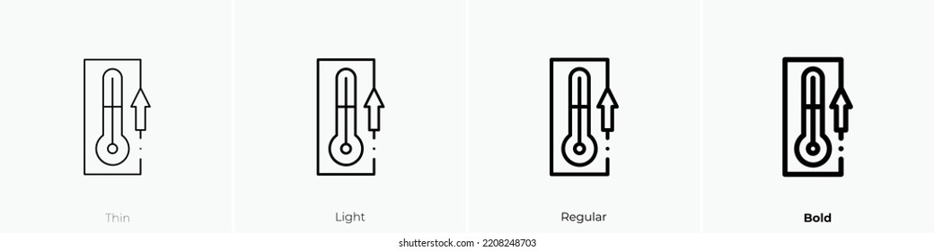 temperature icon. Thin, Light Regular And Bold style design isolated on white background