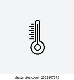 Temperature icon in tree different line stroke sizes.