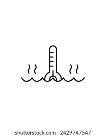 icono de temperatura, icono de vector de mejor línea.
