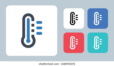 Temperature icon - vector illustration . Temperature, Weather, Celsius, Fahrenheit, Forecast, Degree, Hot, Climate, Thermometer, line, outline, flat, icons .