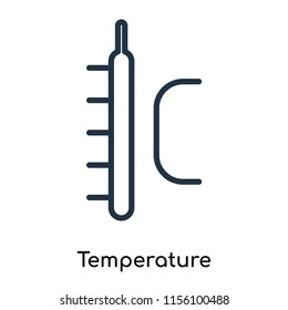 Temperature icon vector isolated on white background. thin symbols or lined elements in outline style