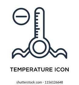 Temperature icon vector isolated on white background, Temperature transparent sign , line symbol or linear element design in outline style