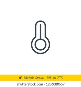 Temperature Icon / Vector - In Line / Stroke Design