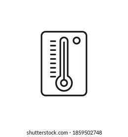 diseño de estilo de contorno vectorial de icono de temperatura. icono de la línea meteorológica. aislado en fondo blanco