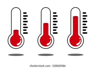 Temperature icon vector set. Thermometer isolated on white background.