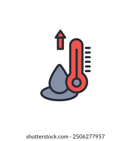 icono de temperatura. Vector. Trazo editable. signo de estilo lineal para uso Diseño web, logotipo. Ilustración de símbolo.