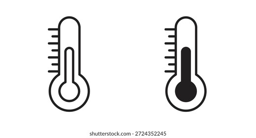 Ícones de temperatura de preto colorido em vários estilos