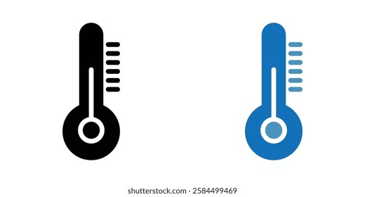 Temperature icons pack in black and colored version
