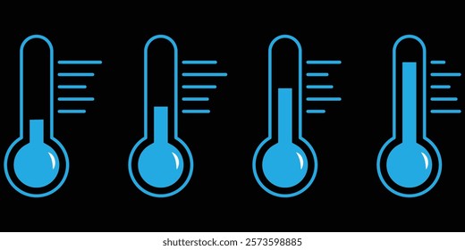 Temperature icons. Temperature scale icon set. weather sign.  thermometer icon set. vector illustration eps 10.