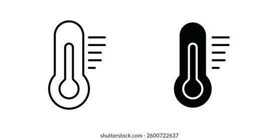 Temperature icons set for apps and web ui designs. simple isolated graphics.