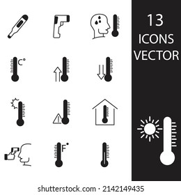 Temperature icons set . Temperature pack symbol vector elements for infographic web