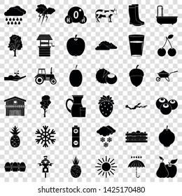 Temperature icons set. Simple style of 36 temperature vector icons for web for any design