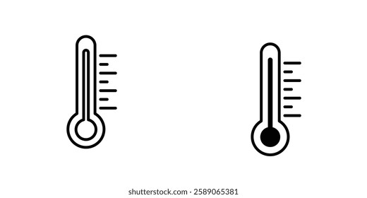 Temperature icons thin line illustrations designs