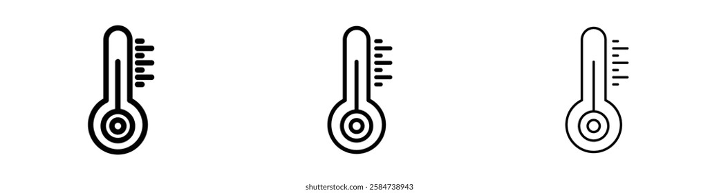 Temperature icons in three different stroke lines
