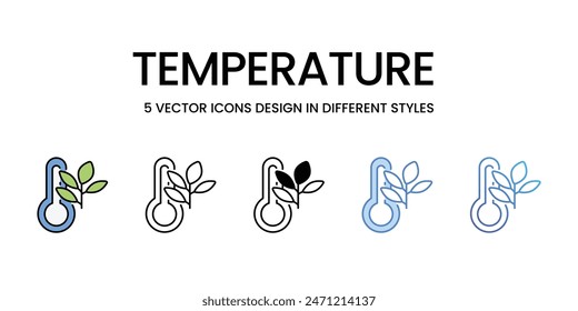 Temperature icons vector set stock illustration.