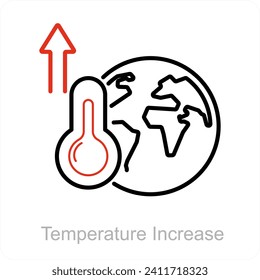 Temperature Increase and environment icon concept